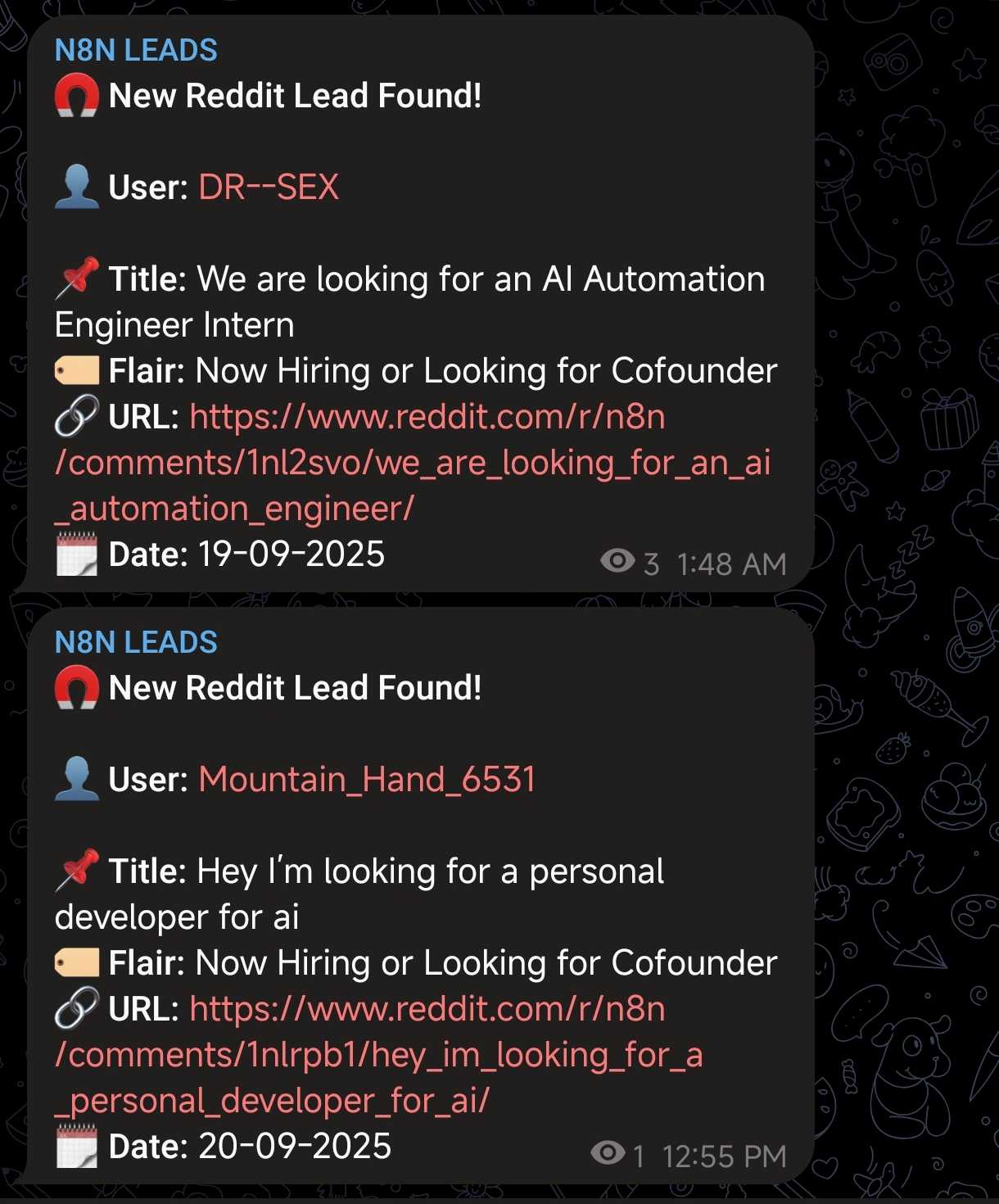 n8n workflow screenshot